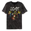 Colaboração Família Anime Desenho Animado Acdc Rock Desenho Animado Lavada Vintage Desgastada Americana Camiseta Curta