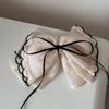 Diadema de Seda Dulce Beige para Mujer con un Toque de Lujo, Scrunchie de Moño, Accesorio para el Cabello Sujetador de Cola de Caballo con Borde de Encaje