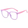 Marco de Gafas de Computadora de Silicona Suave, Lentes Planos Antirradiación para Niños, Ultraligeros y Cómodos, Marco de Gafas Antiluz Azul para Niños