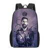 Mochila Messi Mundial de Fútbol Alrededores Mochila Escolar para Estudiantes Gran Capacidad Poliéster Mochila Reductora de Carga Bolsa para Computadora Dibujos Animados