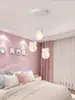 Lámpara de pared para habitación infantil, conejo de dibujos animados, lámpara cálida de noche, fondo de pared para habitación de niño y niña, candelabro para dormitorio de princesa