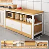Cozinha rack multifuncional armário chão mesa de corte bancada multicamadas armário de armazenamento para micro-ondas armário lateral estreito