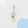 Anillos de Ombligo de Acero Inoxidable Coloridos Transfronterizos Europeos y Americanos, Serie Completa de Diamantes de Alta Gama, Varios Accesorios para Piercing de Ombligo Serie Fruta Cereza