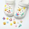 Acessórios de decoração de sapatos DIY para Crocs, fivelas decorativas fofas de pelúcia 3D de desenhos animados, leão e gato do zoológico para a superfície do sapato
