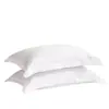 Funda de almohada de satén blanco puro de hotel funda de almohada de satén de algodón puro pieza única ropa de cama blanca de lino