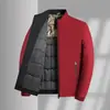 Nueva Chaqueta Casual de Algodón para Hombre Otoño e Invierno, Estilo Papá de Mediana Edad, Cuello Alto, Forro Polar, Engrosada, Cálida, Chaqueta de Color Sólido