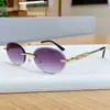 Gafas de sol sin montura ovaladas de moda marca M, estilo europeo y americano, inspiradas en celebridades para mujer, patillas metálicas de moda incrustadas con diamantes