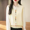 Chaleco de Punto de Algodón Puro Versátil y Colorido con Botones, Cárdigan Tejido para Mujer, Chaleco Chaqueta Vintage sin Mangas para Superponer