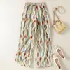 Pantalones Casuales de Pierna Ancha Sueltos Estilo Retro Resort Estampado de Diamantes Cintura Alta Verano 2026