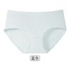 Roupa íntima feminina de cor sólida simples, cintura média, leve, respirável, algodão 7A antibacteriano no forro, amigável à pele, confortável, calcinha para estudante menina