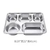 Plato de Acero Inoxidable 304 Plato de Cinco Compartimentos Plato para Comedor Comida Rápida Engrosado Antiescaldante Estudiante Empleado Plato para Servir Comida Negocio