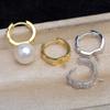 Accesorios DIY Joyería de Perlas Plata S925 Aro para Oreja Soporte Vacío Producto Semiterminado 12-14mm Aro para Oreja de Aguja Recta Jg5970