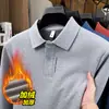 Nuevas Camisas Polo de Invierno para Hombre con Cuello de Solapa y Forro de Felpa para Hombres Jóvenes y de Mediana Edad, Tops Gruesos y Cálidos para Hombre