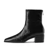 Botas Vaqueras Puntiagudas de Moda Otoño/Invierno 5083-3, Diseño Versátil para Uso en Exteriores, Botas Martin Estilizadas de Cuero Suave con Corte en V y Suelas Gruesas