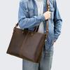 Maronte Novo Crazy Horse Leather Grande Capacidade Computer Bag Masculino Couro Tote Bag Retro Masculino Shoulder Crossbody Bag