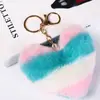 Llavero de peluche con forma de corazón de 8 cm, diseño de corazón de melocotón, para coche, accesorio creativo para llaves de pareja