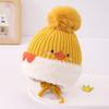 Gorro de Invierno 2024 Gorro de Punto para Niños Bola Grande de Piel Forrado Animales de Dibujos Animados Lindo Gorro de Lana Gorro Caliente Engrosado