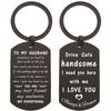 Chaveiro de Aço Inoxidável Transfronteiriço Drive Safe Presente de Dia dos Pais para Filho, Marido, Pai, DIY Personalizável