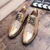 Zapatos Brillantes de Primavera y Otoño para Hombre 2025, Zapatos de Moda de Cuero para Hombre de Negocios, Zapatos Brogue de Cuero con Lentejuelas