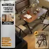 Mesa de comedor plegable de madera maciza, rectangular, para apartamentos pequeños, mesa y sillas de comedor para uso doméstico, modelo nuevo 2025, adecuada para viviendas de alquiler