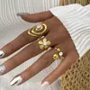 Anillo con un tacto de alta gama, acero inoxidable, lujo ligero, diseño de flor de circonita estilo ins, anillo abierto ajustable, venta al por mayor transfronteriza