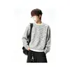 2026 Estilo Old Money de Luxo Leve Estilo Minimalista Camiseta Masculina de Manga Longa Tendência Versátil Fashionável Temperamento Gola Redonda Top Casual