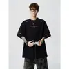 Camiseta de manga corta de moda con bordado de letras de marca para hombre y mujer, top versátil de media manga holgado de cuello redondo para el verano, para parejas