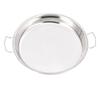 Plato de acero inoxidable 304 para tartas, plato de piel fría, plato de arroz al vapor, plato de jardín de fondo plano, plato para dumplings, restaurante doméstico, restaurante con orejas