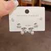 Verano Nueva Moda Fresco Juego Completo de Diamantes Pétalo Perla Cereza Pendientes Diarios Versátiles Pendientes de Gama Alta