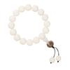 Pulsera Bodhi de Jade Blanco Natural Colgante de Loto Tallado Cuentas Redondas Círculo Único Alrededor del Dedo Cuentas Budistas Suaves Rosario de Mano