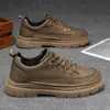 Zapatos de Hombre 2026 Nuevos Botas Martin de Cuero Casuales de Invierno para Hombre Botas de Trabajo para Estudiantes de Caña Baja Antideslizantes de Suela Blanda