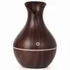 Vaso atacado grão de madeira umidificador difusor de óleo essencial ultrassônico silencioso casa quarto volume de névoa difusor de aroma
