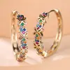 Brincos de Cobre Dourado com Microincrustação de Zircônia Japoneses e Coreanos Transfronteiriços para Mulheres, Estilo Minimalista Moderno e Único, Brincos Acessórios Versáteis de Luxo Leve