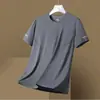 Camisa de Seda de Hielo de Manga Corta Lista para Usar del Fabricante para Hombre, Verano, Delgada, de Secado Rápido, Malla, Top Deportivo, Camiseta de Media Manga, Ropa de Verano