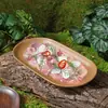 Plato para Buffet de Hot Pot Comida Fresca de Montaña Salvaje, Plato de Pechuga de Res Cortada Fresca, Vajilla Creativa, Plato de Tres Crujientes de Verduras y Hongos Silvestres