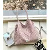Bolsa Tote Casual Preguiçosa Estilo Coreano Grande Capacidade Nova Bolsa de Mão Feminina Estampa de Leopardo para o Trabalho Ombro Único Bolsa de Axila Tendência