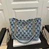 Bolso Bandolera Cuadros de Mezclilla Bolso Baguette Verano 2025 Nuevo Bolso de Hombro Elegante Bolso de Axila Francés para Mujer