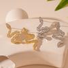 Aretes Personalizados del Año del Serpiente de Zirconia con Forma de Serpiente, Electrochapado en Oro Real, Estilo Simple y de Nicho, Aretes Zodiacales de Alta Gama para Mujer