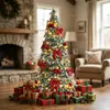 Árbol de Navidad Plegable Extensible Transfronterizo 2026 con Luces Preinstaladas, Decoraciones de Navidad para Uso Doméstico, Navidad de PVC
