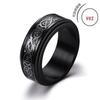 Anel Popular Transfronteiriço de Aço Inoxidável com Padrão de Dragão, Moda Europeia e Americana, Acessórios Personalizados para Homens e Casais, Joias Giratórias