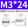 Yishenglong Pernos Remachables para Agujero Ciego de Acero Inoxidable Tuercas Remachables Placa de Presión Hexagonal Rosca Bsos-M3M4