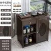 Mueble de té móvil estilo chino para el hogar Mesa de té Escritorio de té Juego de té Gongfu Carrito de té pequeño Cafetera integrada Soporte de mesa de café
