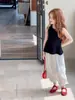 Chaleco de Seda de Hielo para Niñas Verano 2025 Nuevo Estilo Coreano Ajustado Top con Volantes Camisa Fina Elástica para Bebé Muñeca
