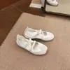Tênis Mary Jane Estilo Ballet em Couro Macio para Mulheres, Novo Modelo de Verão com Velcro, Sapatos Casuais Rasos Femininos, Aumentador de Altura Novo Modelo 2026