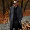Temporada de primavera y otoño, estilo de comercio exterior, estilo europeo y americano, chaqueta gabardina ligera, simple, moderna y elegante para hombre, de longitud media