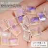 Taladro de uñas de cristal transparente de ángulo recto rectangular de moda de Internet, taladro de pila de uñas con forma de azúcar de cristal de destello explosivo, decoraciones al por mayor