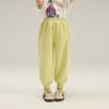 Pantalones casuales para niñas, primavera 2024, nuevos pantalones de punto de estilo occidental para niños, pantalones deportivos holgados y cómodos con cordones en los tobillos