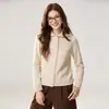 Cardigã feminino grosso 100% caxemira, com botões frontais e gola, peça externa quente, amigável à pele, elegante, simples e versátil, suéter de tricô