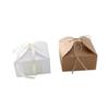 Caja de papel kraft plegable para galletas, cartón blanco, cuadrada, para pastel de luna West Point, caja de regalo para pastel de turrón y caramelos.