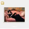 Figura Abstrata Sofá Pintura Decorativa Quarto Menina Lendo Parede de Fundo Murais Sala de Estar Pintura Pendurada Vintage Luxo Leve Hall de Entrada